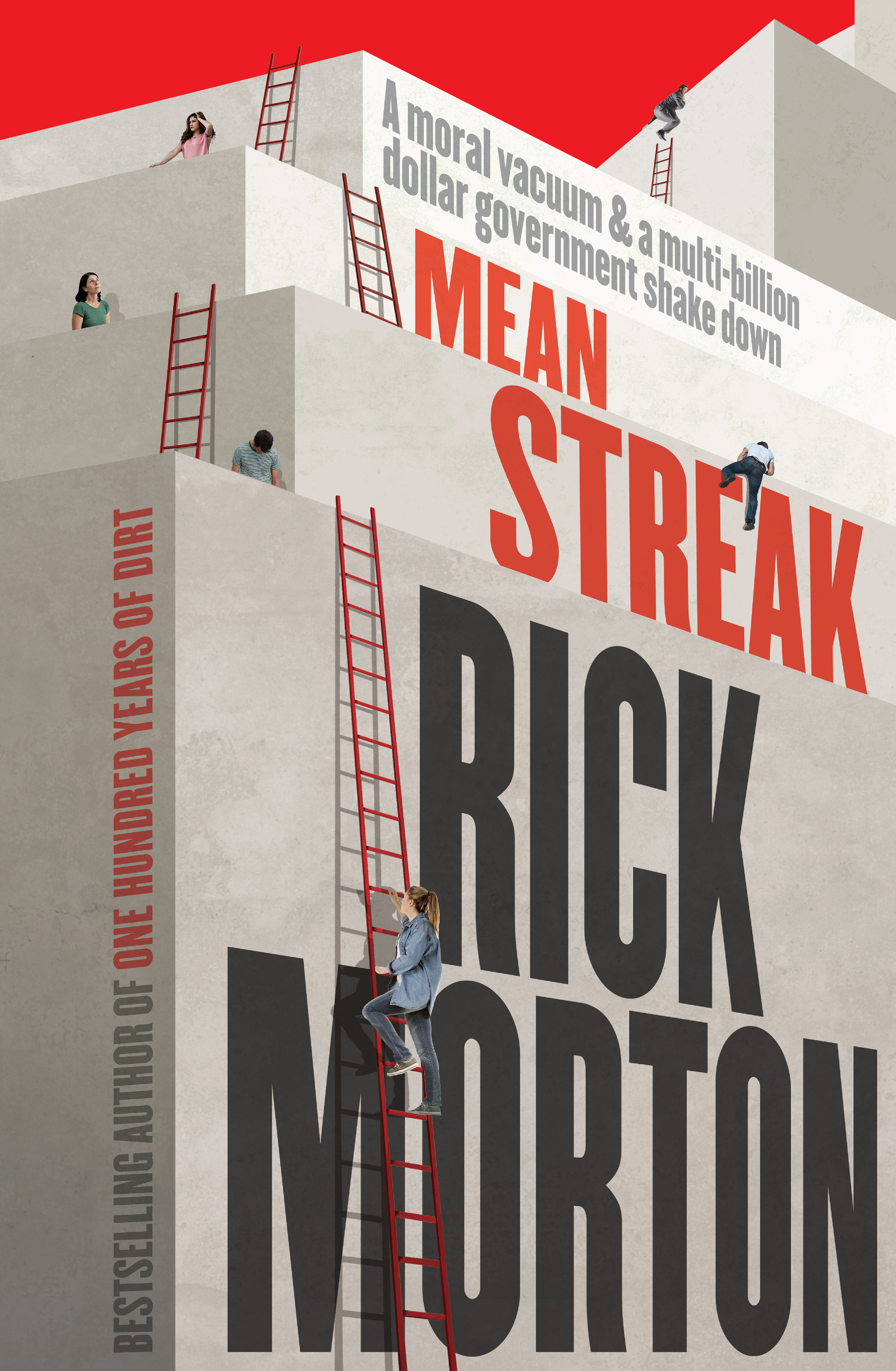 Book cover for Rick Morton's Mean Streak. Depiction of gigantic stairs