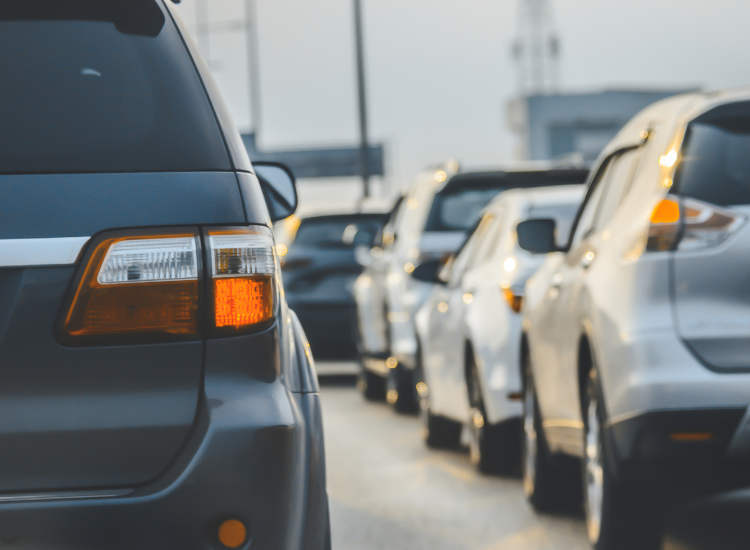 Cars in traffic